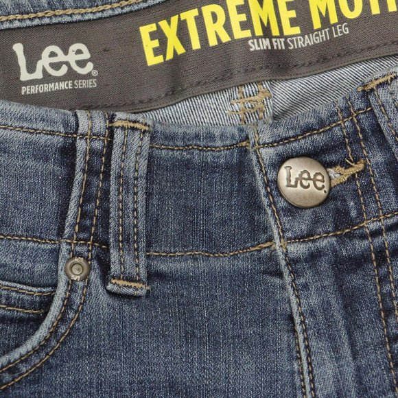 Lee Men's Extreme Motion Slim Straight Fit Jeans 2015452 Cortez Blue 28x30 - Picture 4 of 10